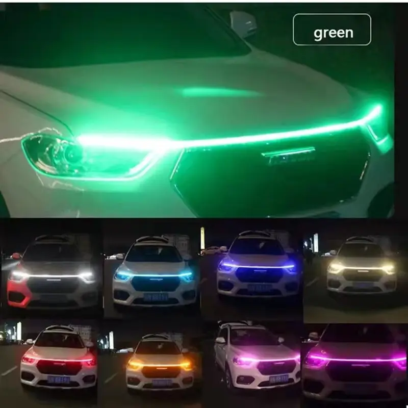 App Remote Control Dreaming Colorful LED Running Hood Strip Guide Streamer Light For Car Automobile Decoration Atmosphere