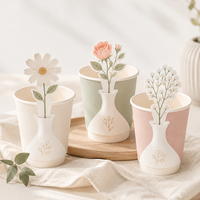 Gobelet à bulles créatif personnalisé LOKYO, 4 oz, 8 oz, 22 oz, gobelet en papier avec bouquet de fleurs 3D, gobelet à café jetable pour l'emballage des cafés