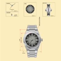 Montres pour hommes de luxe 2025, dernières tendances, charme, affaires, cristal saphir lumineux, acier inoxydable 316L, bracelet de 18 mm, résistant à l'eau 5 BAR