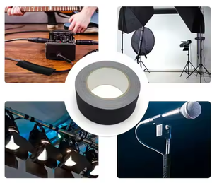 Ruban Gaffers Premium de qualité professionnelle Tissu noir mat Membrane imperméable en caoutchouc simple face pour masquer le ruban Gaffer de scène - Product Image 5