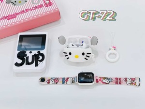 Set de Regalo 4 en 1 con Temática de Hello Kitty: Consola de Juegos + Reloj Inteligente + Auriculares Inalámbricos + Estuche para Auriculares - Product Image 5