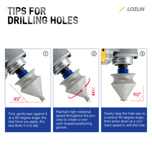 Herramienta <span class=keywords><strong>de</strong></span> Biselado con <span class=keywords><strong>Diamante</strong></span> Soldado M14 y 5/8-11, <span class=keywords><strong>Broca</strong></span> Cónica Multifunción para Pulir Bordes <span class=keywords><strong>de</strong></span> Azulejos, Mármol y Cuarzo - Product Image 6