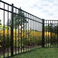 Valla de aluminio decorativa a precio barato OEM, vallas con recubrimiento en polvo, valla superior plana