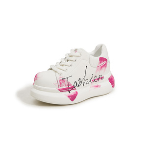 Zapatillas Blancas de Mujer 2026 Primavera Otoño de Cuero Genuino con Suela Gruesa y Aumento de Altura, Zapatillas con Cordones de Doble Uso para Estudiantes - Product Image 1