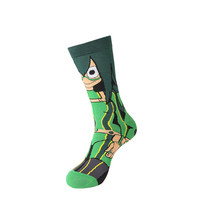 Vente en gros personnalisée Fashion Cotton Cartoon Crew Socks Printed Happy Funny Socks For Men Women Unisex