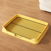 Grande toilette pour chien avec cadre en fer avec litière pour chien de type plat en plastique lavable démonté pour éviter les éclaboussures d'urine
