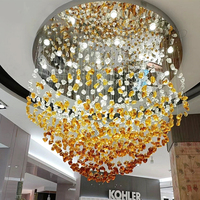 Luminaire suspendu en verre personnalisé grand projet moderne hall d'hôtel décoration de villa décoration de maison lustre long avec lumières LED personnalisées