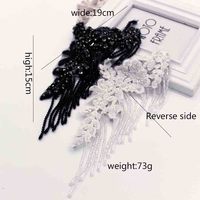 Patch Bordir Berhias Batu Rhinestone Buatan Tangan untuk Gaun Pengantin, Aplikasi Payet Bunga PVC, Aksesoris Jahit yang Dapat Disesuaikan