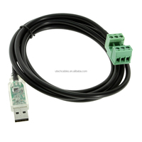 Cable Convertidor USB RS485 Personalizado de 1.8m, Conductor de Cobre Puro, Blindaje Trenzado, Revestimiento de PVC, Conectores Niquelados para Uso en Computadoras