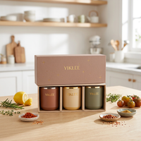 Cajas de Regalo para Velas de Vidrio Transparente con Certificación FSC, OEM/ODM, Paquete de 3 Velas de Cera de Soya Natural