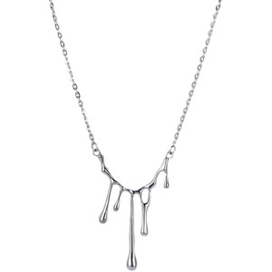 Gargantilla de Cadena Cubana con Colgante de Borla de Gota de Agua de Lava Chapada en Oro de Acero Inoxidable Impermeable, Estilo Vintage, para Mujer, Ideal para Bodas y Fiestas - Product Image 1