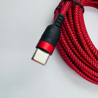 Câble USB tressé rouge de type A vers type C, câble de charge rapide USB C en nylon tissé pour téléphone Android et tablette