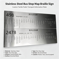 Letrero Táctil de Acero Inoxidable para Parada de Autobús con Mapa en Braille, Placa de Información de Transporte Público Personalizada