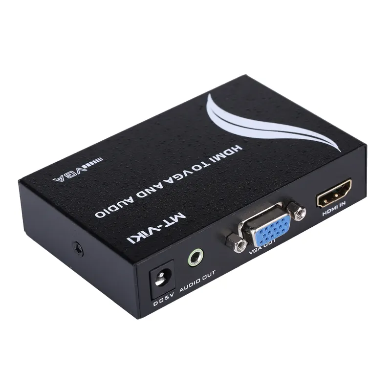 1080p digital to analog adapter compatible with HDCP H-DMI to VGA audio Converter for PC to TV TV to projector