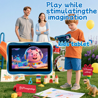 Tablette éducative pour enfants de 7 pouces, 16 Go, quad-core, Android 8.1, écran tactile capacitif, antichoc, avec caméra frontale USB Type-C, Wi-Fi