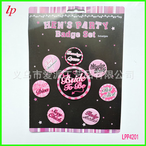 Lot de 8 badges ronds sérigraphiés « Future Mariée » pour enterrement de vie de jeune fille, sans nickel - Product Image 1