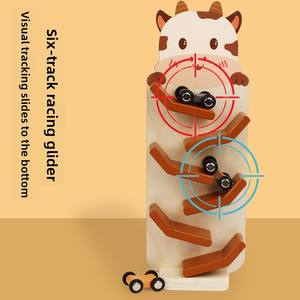 Classique nouveautés dessin animé toboggan <span class=keywords><strong>voiture</strong></span> enfants Interaction début éducatif bois véhicule <span class=keywords><strong>Train</strong></span> fente jouets pour enfants filles garçons - Product Image 3