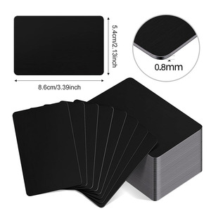 Plaque en aluminium noir de 0,8 mm d'épaisseur, coins arrondis, rectangle, carte de visite, gravure laser, plaque nominative vierge DIY - Product Image 1