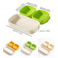 Bol à repas rectangulaire en silicone pour bébé, boîte à lunch portable avec ventouse et assiette compartimentée, compatible micro-ondes, vaisselle de voyage pour enfants