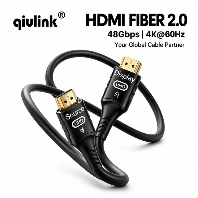 Qiulink Pro 4K Fiber Optic HDMI Cable 60Hz 4:4:4 HDMIR 18Gbps Ultra HDMI HDMI Lead Zero Latency for High-end Gaming PC PS5 Xbox TV