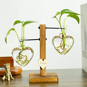 Hot Sale Hydroponic Vase Heart Shaped Glass Planter Desktop Bulb for Home Garden Office Wedding <b>Decoration</b> - Product Image 2