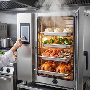 Four à vapeur électrique commercial 5-15 plateaux, multifonction, convection, lavage automatique, <span class=keywords><strong>pour</strong></span> pizzas, état neuf, conçu <span class=keywords><strong>pour</strong></span> les restaurants - Product Image 2