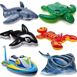 Jouets gonflables pour enfants et adultes, animaux marins à flotter dans la piscine : requin, tortue, orca, homard, rayon, bateau - Product Image 1