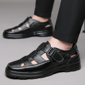 Zapatos Casuales de Cuero Genuino para Hombre, Punta Cerrada, Transpirables, Sin Cordones, para Caminar en Verano, Talla 48, Suela de Goma, Entresuela de EVA - Product Image 2