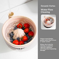 Keramische fruitwasbak met op maat gemaakt logo, automatische draaifunctie, zelfreinigende afwatering en multifunctionele fruitzeef