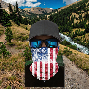 Masque facial à imprimé patriotique, pour sports de plein air, respirant, en polyester, unisexe, toutes saisons, bandana sans couture - Product Image 3
