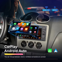 Podofo 7'' Android Carplay Android Auto Stereo Mobil 2+64G Radio Mobil BT WIFI GPS EQ FM RDS untuk Ford Transit Fiesta Focus Galaxy