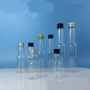 1oz 1.7oz Mini Wedding Glass Bottle Liquor Flask Empty Alcohol Shot Airtight Spirit Bottle With Caps For Party