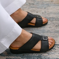 SHIKOL - Claquettes arabes classiques - Cuir de veau véritable fait main - Confort - Semelle antidérapante - Babouche arabe personnalisée - Sandales arabes pour hommes
