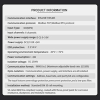 Módulo de Salida Digital de 8 Canales de Grado Industrial, Ethernet/RS485, Modbus para Expansión de PLC, Módulo de E/S Remoto