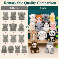 Porte-clés en peluche douce personnalisé mignon, animaux en peluche Kawaii (renard, panda, cochon, chien, husky, mouton), jouet porte-clés, breloque de sac moelleuse, cadeau pour filles