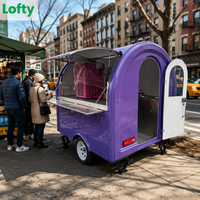 Petit chariot de nourriture de rue, chariot mobile à pousser à la main, chariot portable pour la vente de crêpes