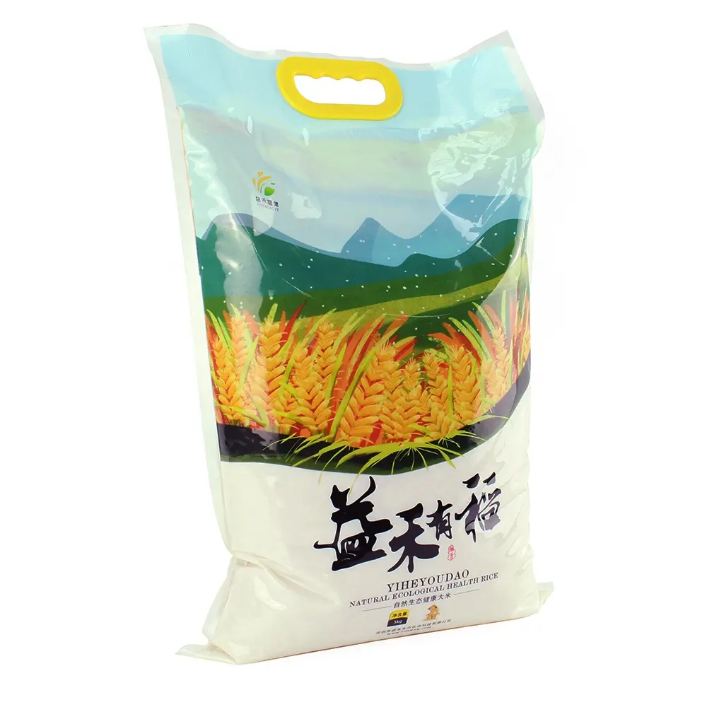 Sacs en plastique imprimés personnalisés, sac d'emballage alimentaire sous vide, Logo personnalisé, sacs d'emballage scellés sous vide pour le riz