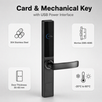 Cerradura Electrónica Inteligente para Hotel, Acero Inoxidable 304, Múltiples Cerraduras 2085-6085 para Puerta Corredera de Aluminio y Vidrio