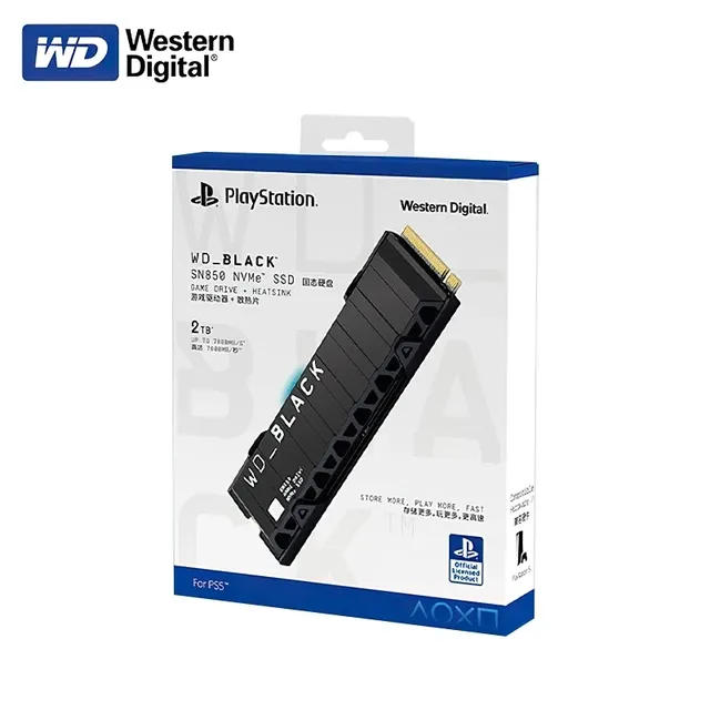 Western Digital WD BLACK SN850 NVMe SSD for PS5 Consoles PCIe Gen4 Game Drive Sony Version 1TB 2T Solid State Drive 7000MB/s