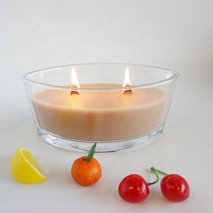 Yayun-tarro de madera ovalado para velas, recipiente de cristal transparente con cera para velas, nuevo diseño - Product Image 2