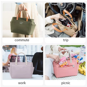 Bolsa de Almuerzo con Logotipo Personalizado, Bolsa de Almuerzo Impermeable Portátil para Picnic, Bolsa Térmica para Comida de Oficina para Damas - Product Image 3