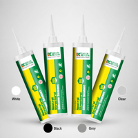 Colle silicone neutre transparente imperméable pour murs extérieurs, étanchéité, carrelages, portes et fenêtres, 300 ml
