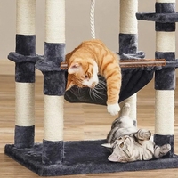 Fabricant de tour d'arbre à chat en peluche gris foncé de luxe sur mesure grattoir pour chats modernes vente en gros