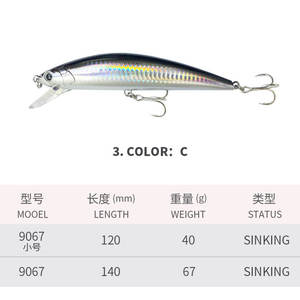12cm 40g 14cm 67g Minnow <span class=keywords><strong>Hard</strong></span> Fishing Lure Sinking Iscas Estilo Natação 5 Cores Bionic Artificial <span class=keywords><strong>Hard</strong></span> Iscas Stream Lures - Product Image 6