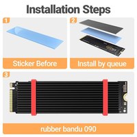 Radiateur en aluminium JEYI M.2 2280 NVMe avec dissipateur thermique en silicone pour SSD, refroidisseur de disque SSD, dissipateur thermique NVMe