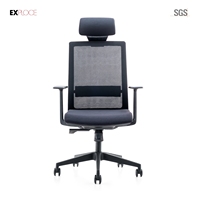 Chaise de bureau ergonomique au design moderne avec appui-tête réglable, pivotante, réglable en hauteur, en tissu maillé, confortable, pour enseignants, en acier et métal