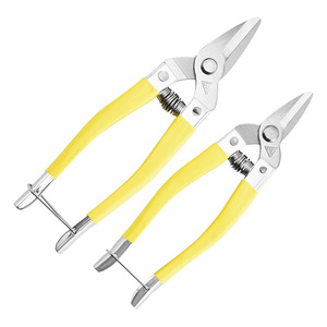 Tijeras de punta recta de acero inoxidable, cortador de alambre multiusos de grado industrial amarillo para uso de electricista - Product Image 3