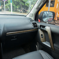 Accessoires de voiture YBJ revêtement d'habillage de tableau de bord intérieur motif en bois foncé FJ150 pour 2018-2021 Prado LC150 couvercle de panneau intérieur