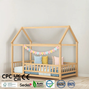 <span class=keywords><strong>Letto</strong></span> a <span class=keywords><strong>casetta</strong></span> <span class=keywords><strong>Montessori</strong></span> per bambini con barriere di sicurezza rimovibili - Product Image 1