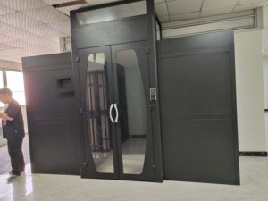 W-TEL Tailored 19-inch Data Center Network Frame 42U Server Modular Steel Enclosure IP67 Black CE Certified <b>Cold</b> Aisle - Product Image 6